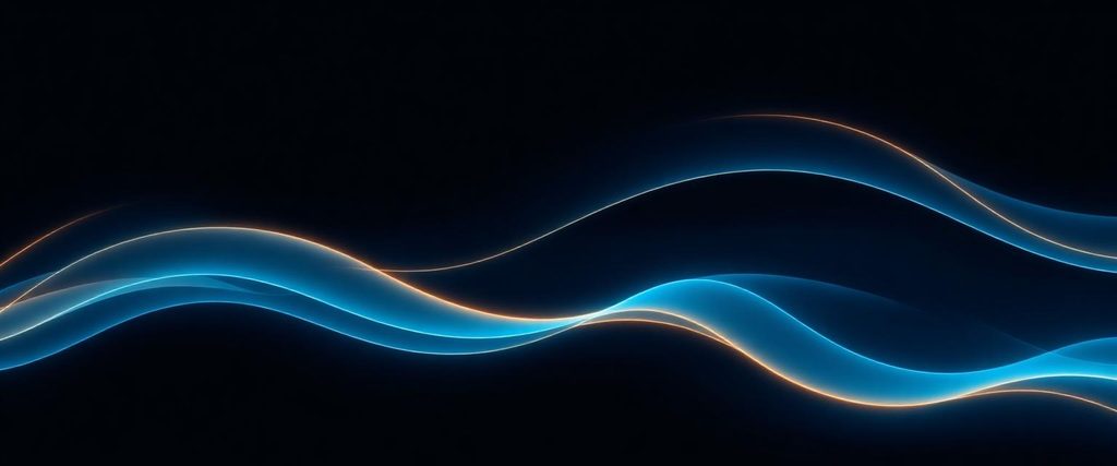 Layered waveform ribbons representing the Stems module